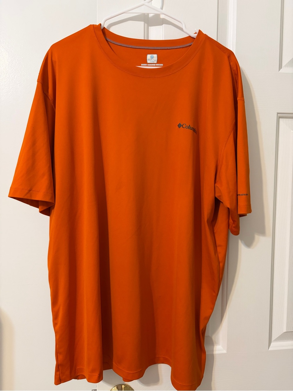 Columbia Omni-Freeze Zero Men's 2XLT Big & Tall Orange Solid Crew Neck Tee Logo